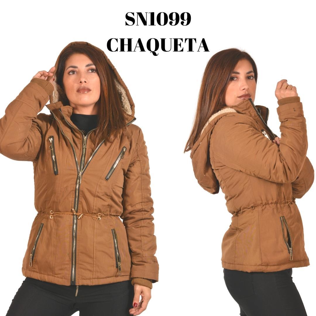 Chaqueta Americana de Moda Con Gorro y Doble Cierre Color Marron de Temporada